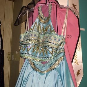 2 piece prom dress